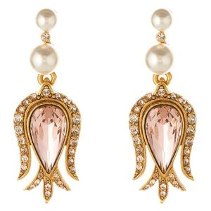 Oscar de la Renta Tulip Crystal Earrings